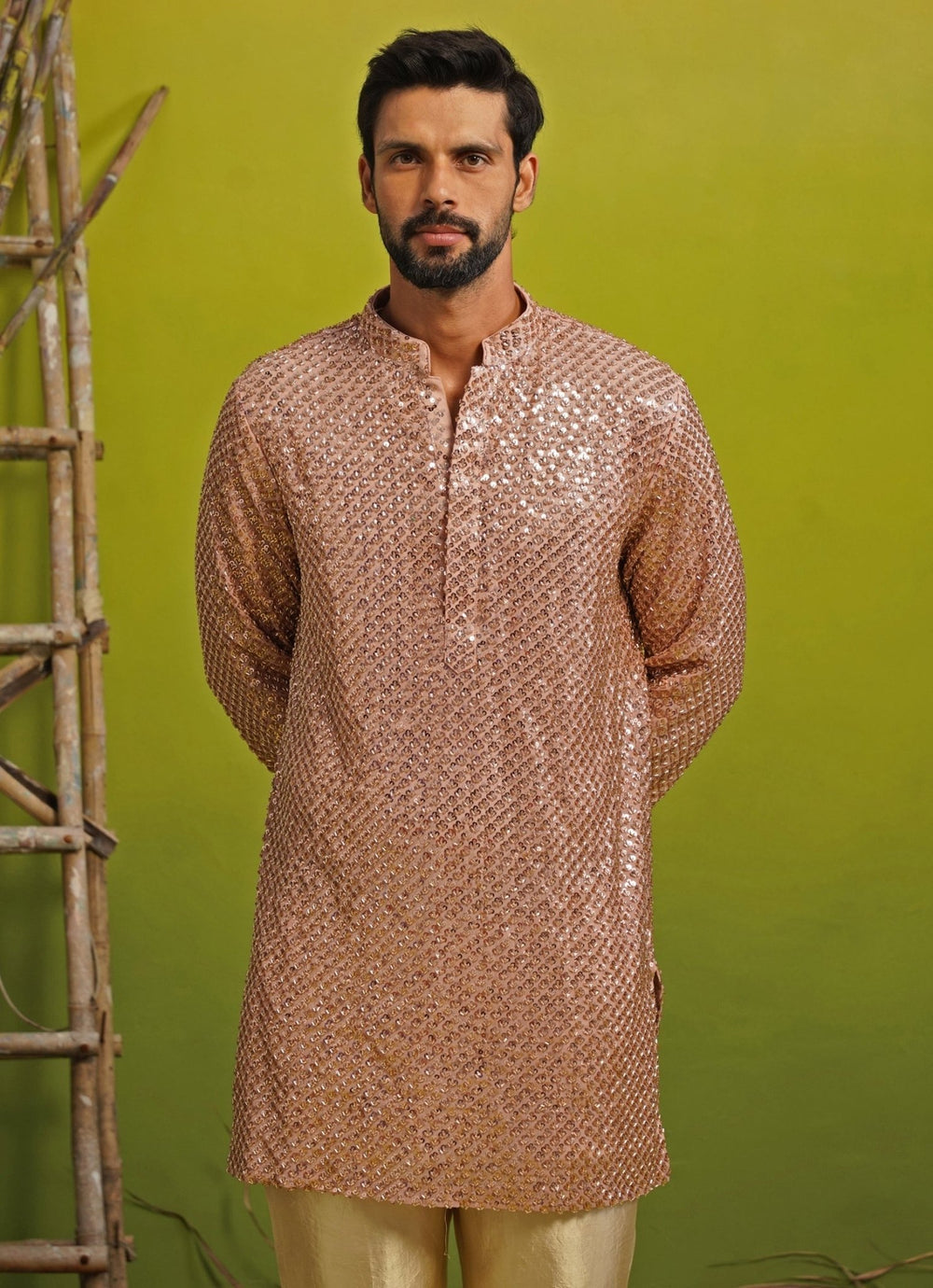 Pink Tissue Short Kurta Set Kalpraag - Fabilicious Fashion
