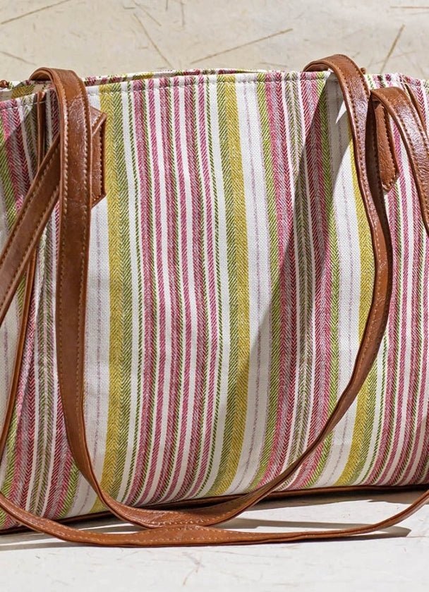 Pink Woven Tote Bag AMYRA - Fabilicious Fashion