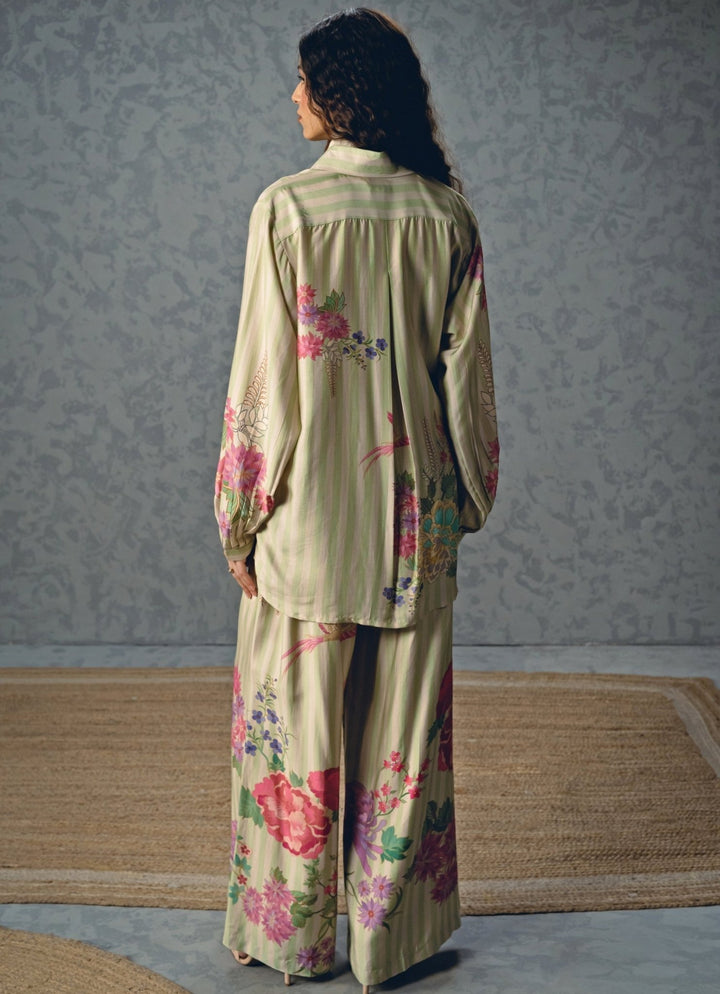 Paulmi and Harsh X Ease Pista Green Silk Co - Ord SetFabilicious Fashion