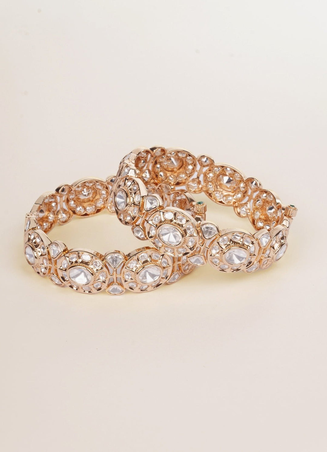 Polki Gold Bangle Set Zevar by Geeta - Fabilicious Fashion