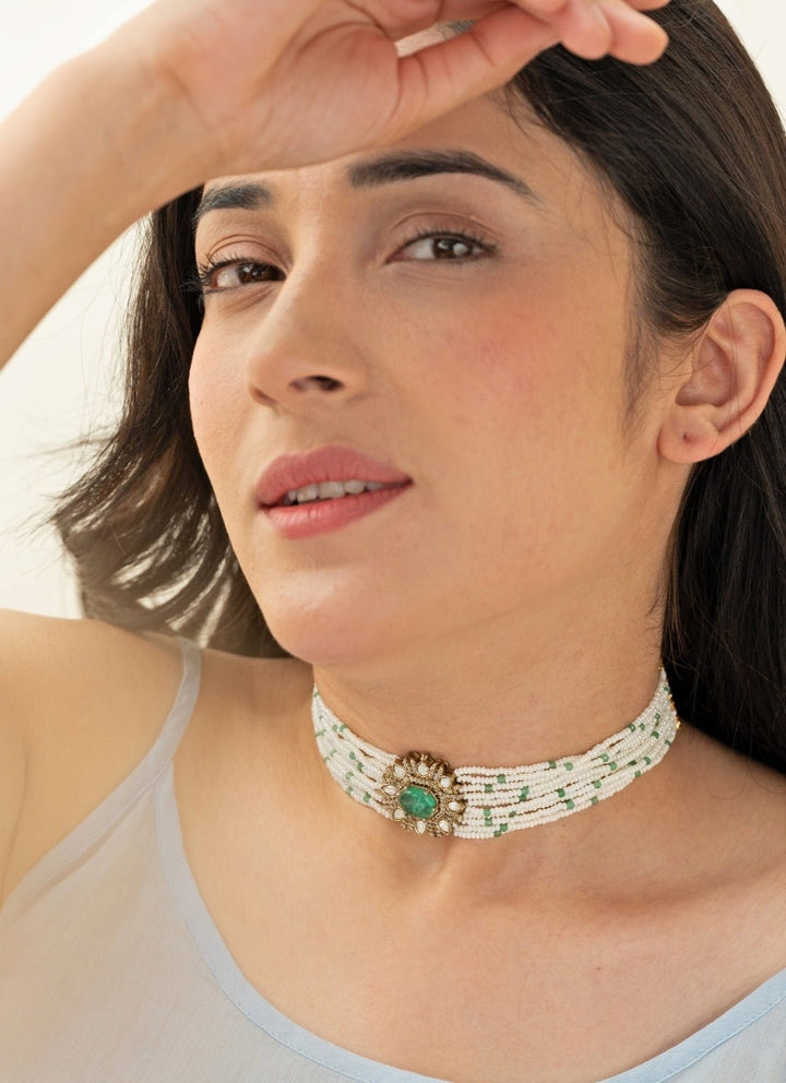 Do Taara Polki Mint Green ChokerFabilicious Fashion