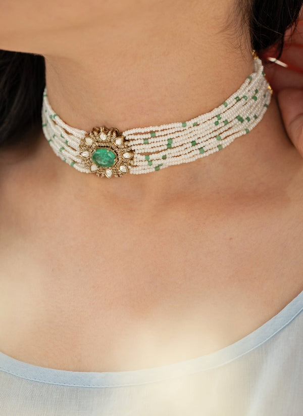 Polki Mint Green Choker