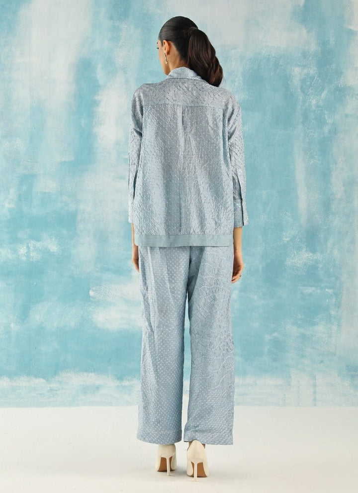 Twenty Nine Powder Blue Bandhani Shirt With PalazzoFabilicious Fashion