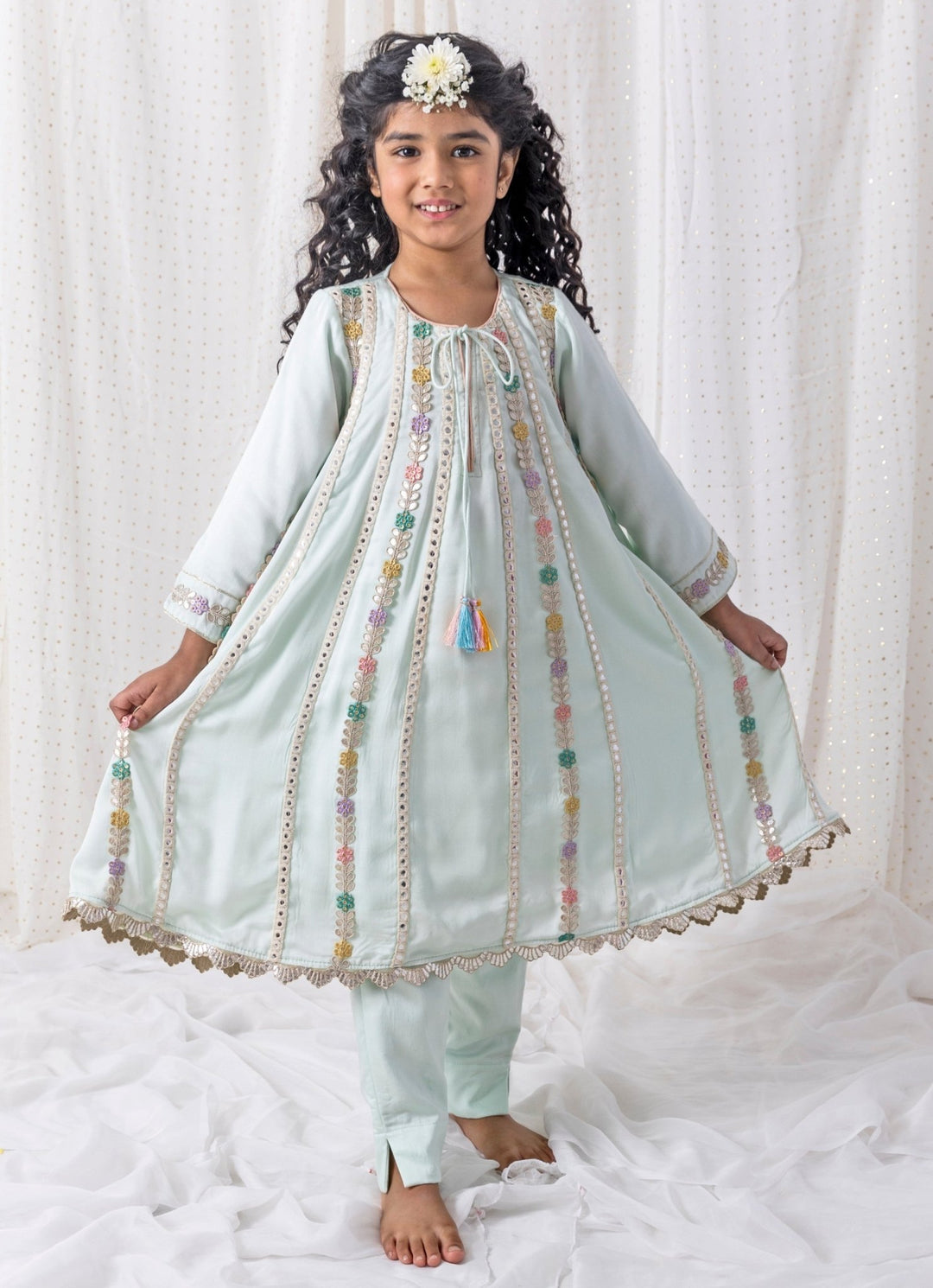 Chotibuti Powder Blue Cotton Kurta Pants SetFabilicious Fashion