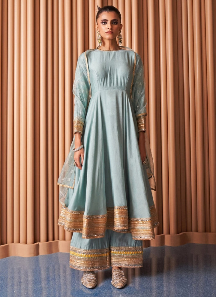 Rishi and Vibhuti Powder Blue Crepe Anarkali SetFabilicious Fashion