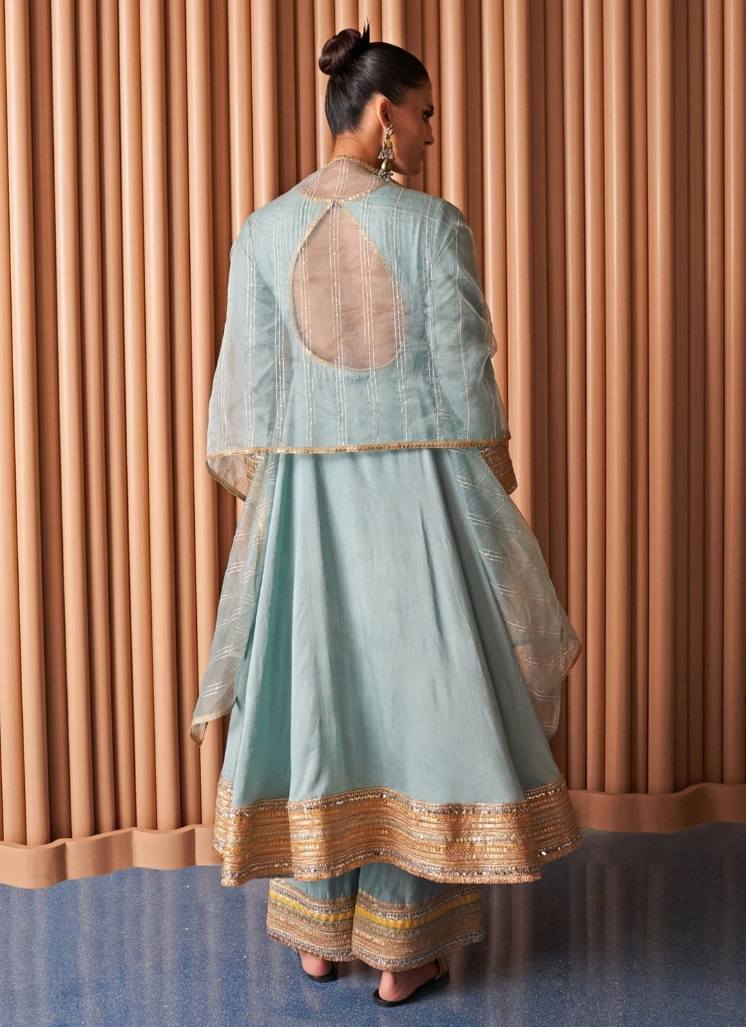Rishi and Vibhuti Powder Blue Crepe Anarkali SetFabilicious Fashion
