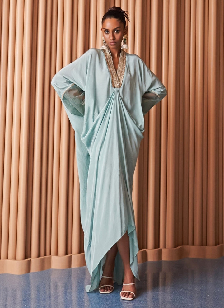 Rishi and Vibhuti Powder Blue Crepe KaftanFabilicious Fashion