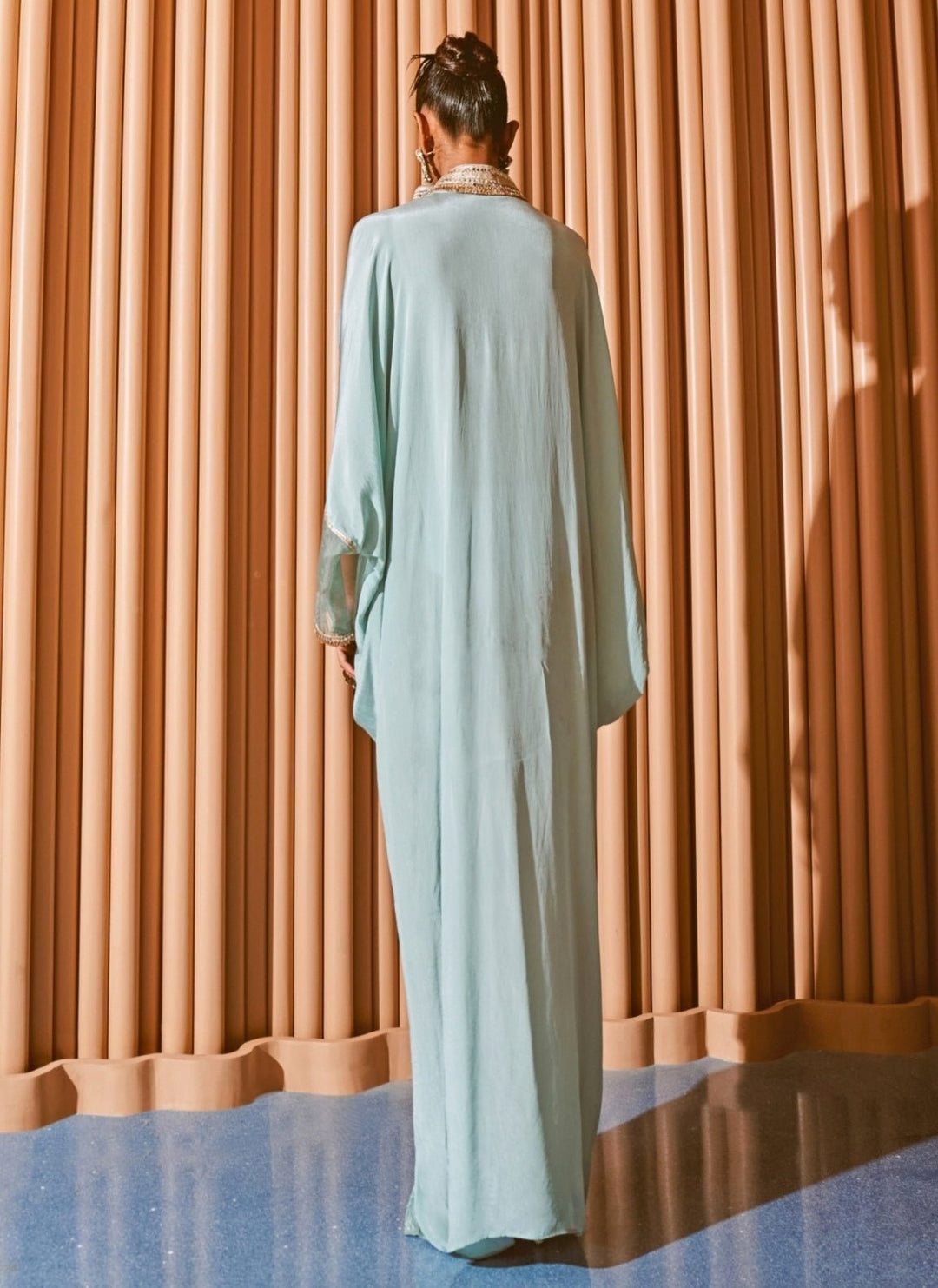 Rishi and Vibhuti Powder Blue Crepe KaftanFabilicious Fashion