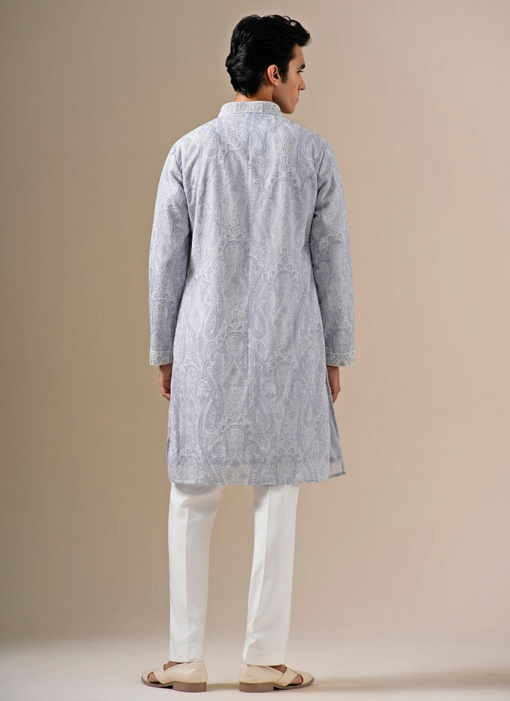 Darzi House Powder Blue Georgette Kurta SetFabilicious Fashion