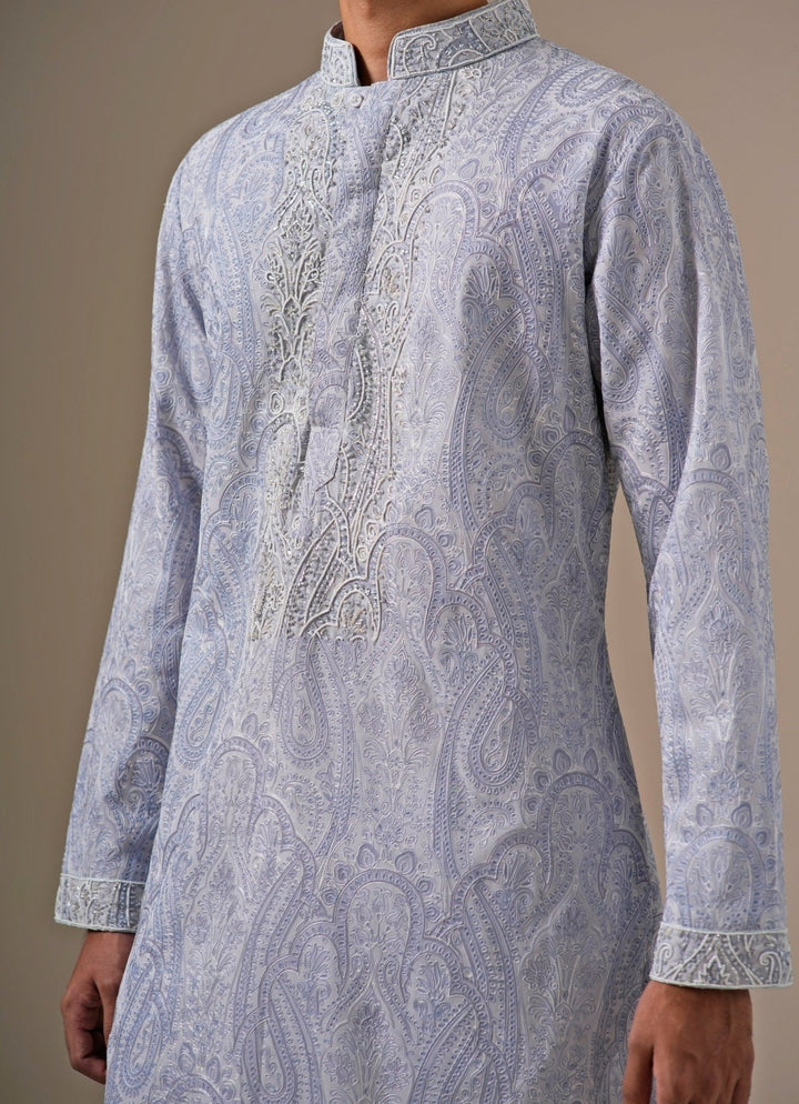Darzi House Powder Blue Georgette Kurta SetFabilicious Fashion