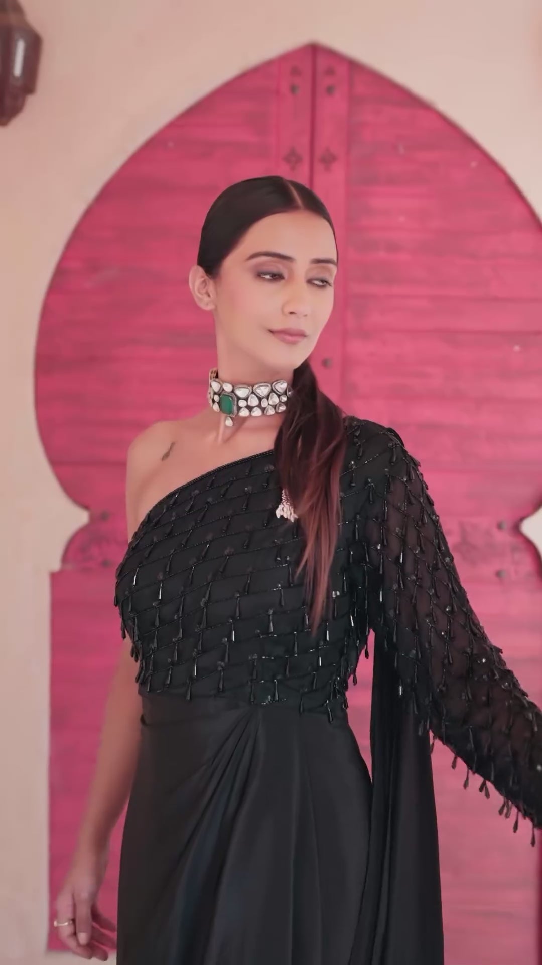 Black One Shoulder Gown