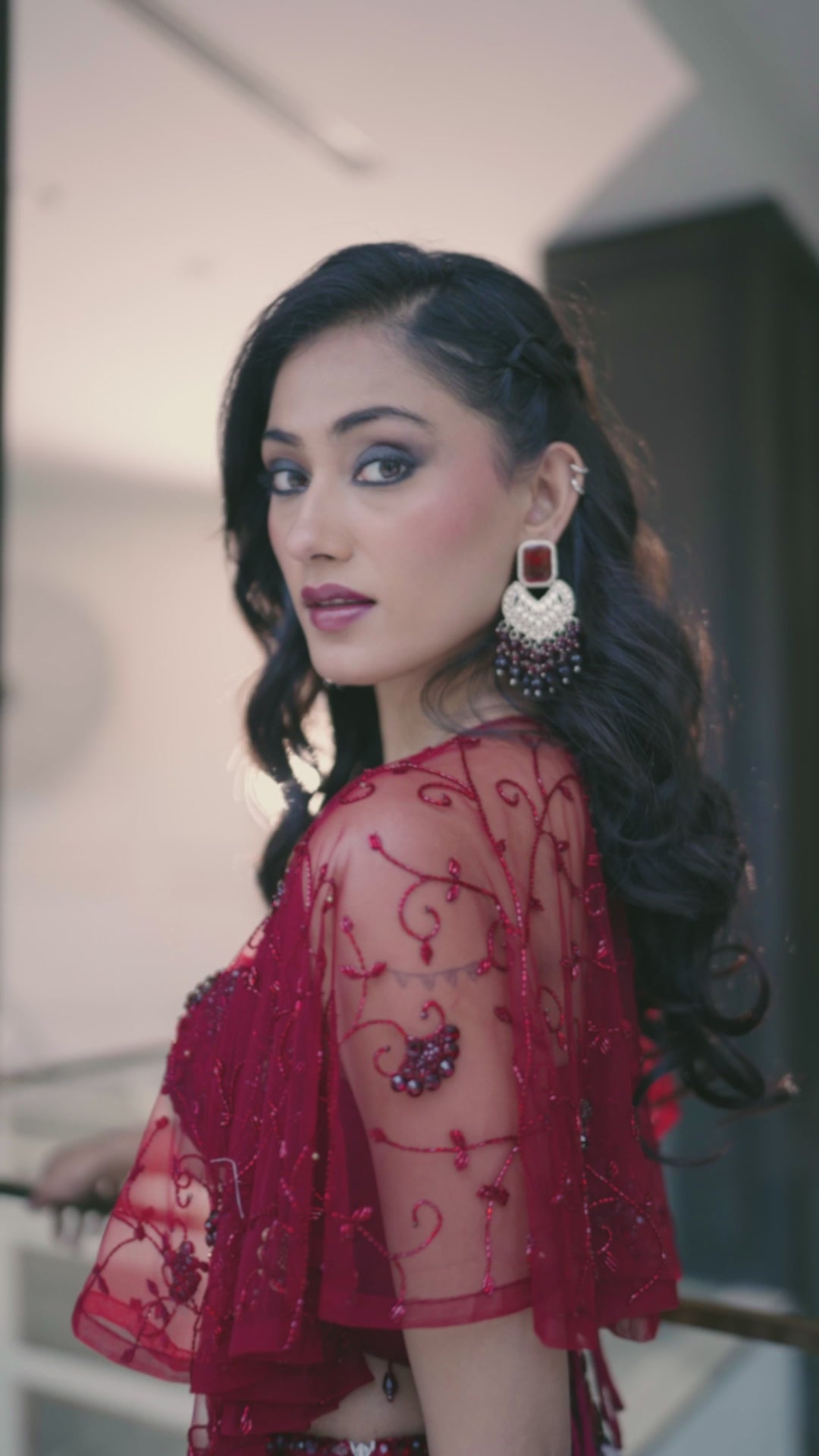 White Lehenga Set With Embroidered Blouse