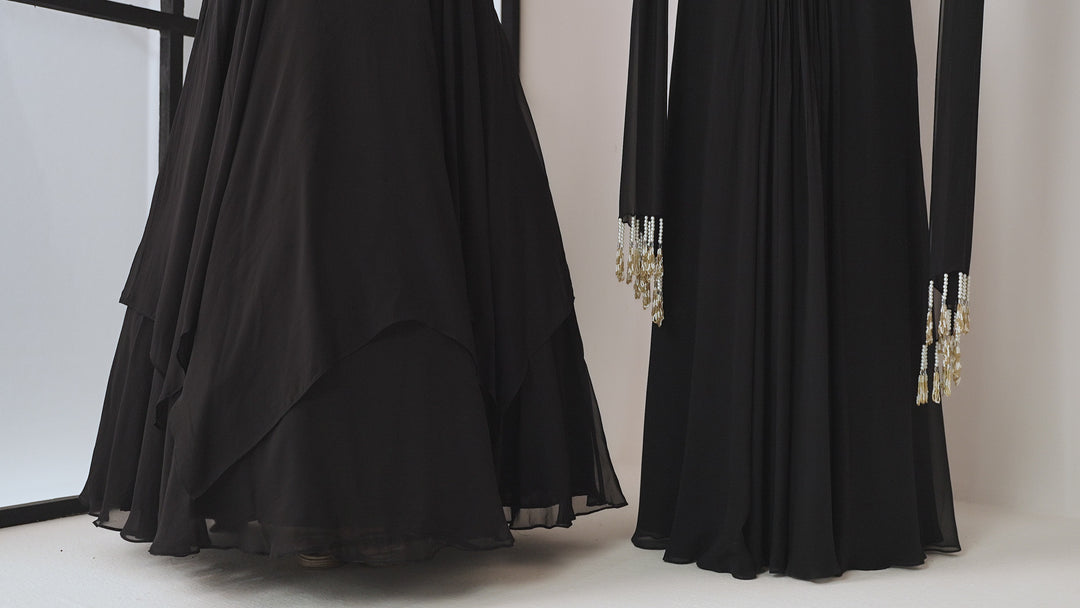 Black Georgette Lehenga Set