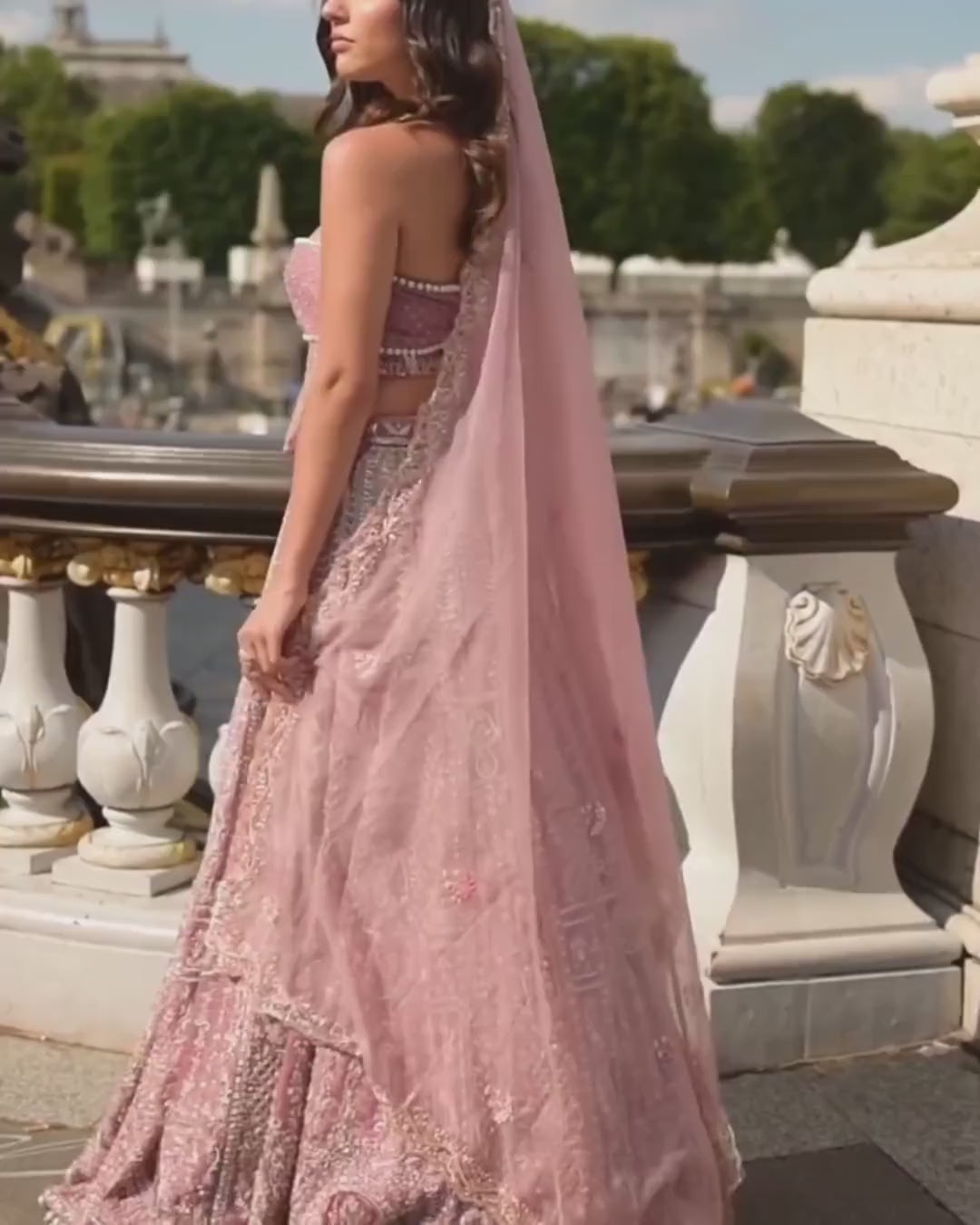 Lilac Embroidered Lehenga Set