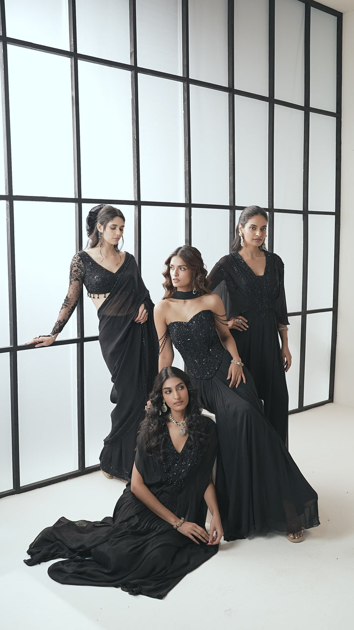 Black Chiffon Kaftan