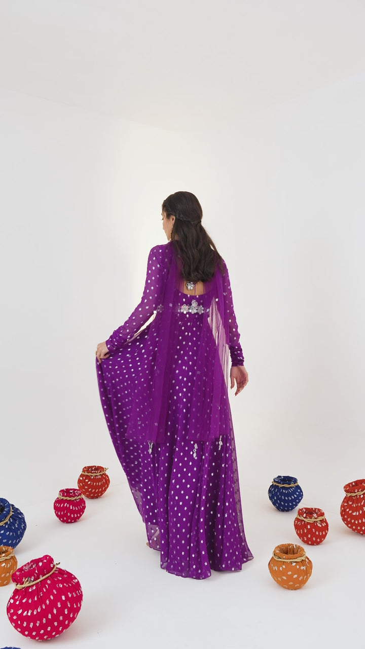 Yellow Center Slit Georgette Kurta With Pant