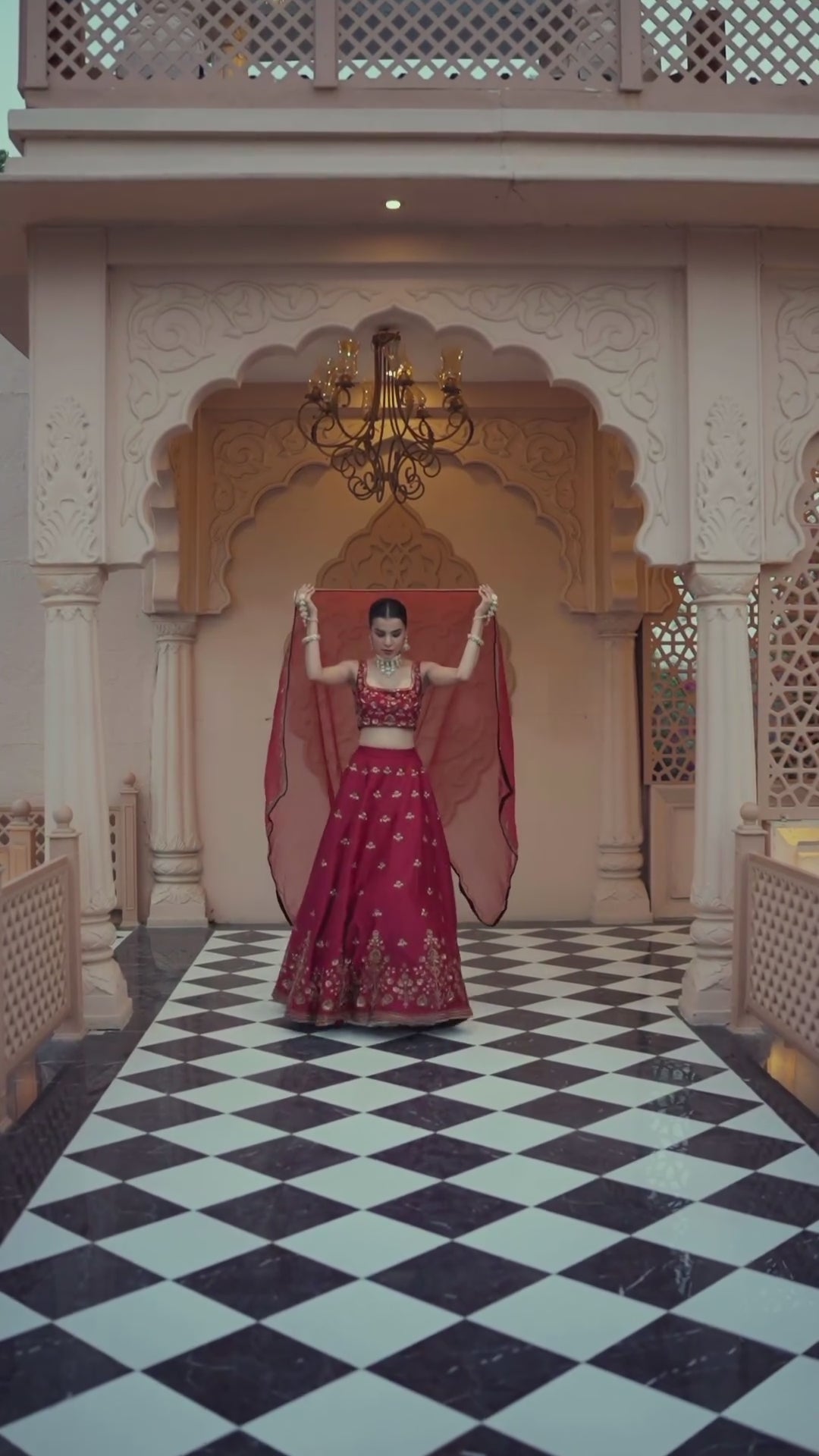 Maroon Chanderi Silk Bridal Lehenga Set
