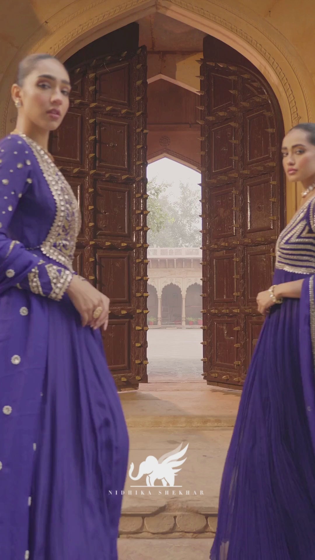 Purple Sequin Embroidered Anarkali Gown