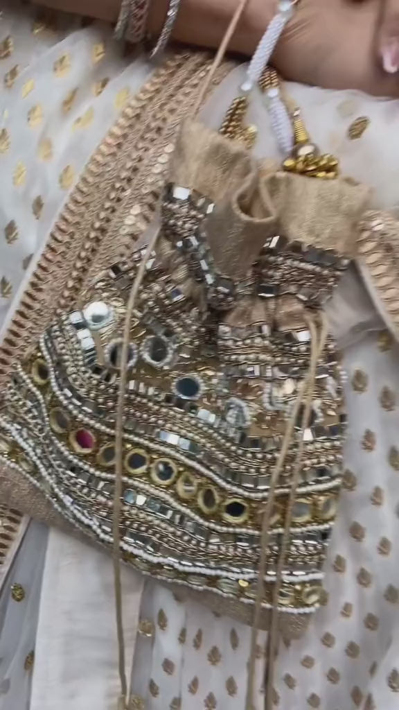 Ivory And Gold Bridal Lehenga Set