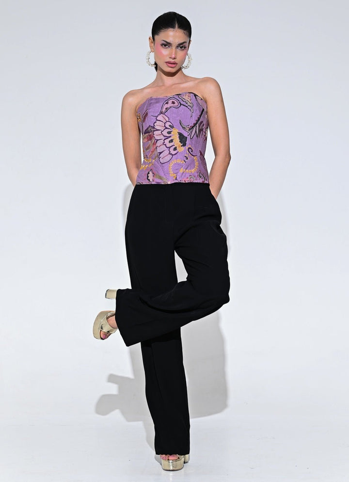 Purple And Black Corset Pants Set Juhi Bengani - Fabilicious Fashion