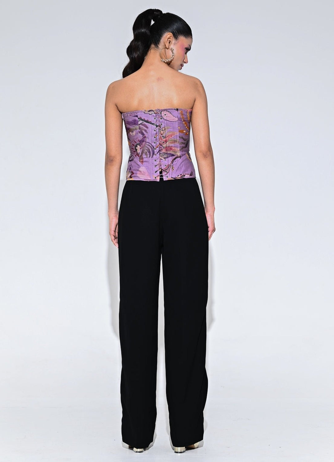 Purple And Black Corset Pants Set Juhi Bengani - Fabilicious Fashion