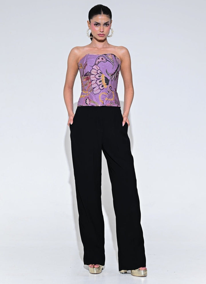 Purple And Black Corset Pants Set Juhi Bengani - Fabilicious Fashion