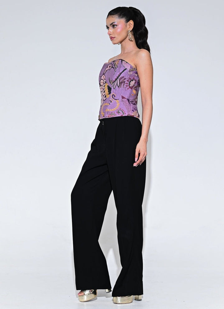 Purple And Black Corset Pants Set Juhi Bengani - Fabilicious Fashion