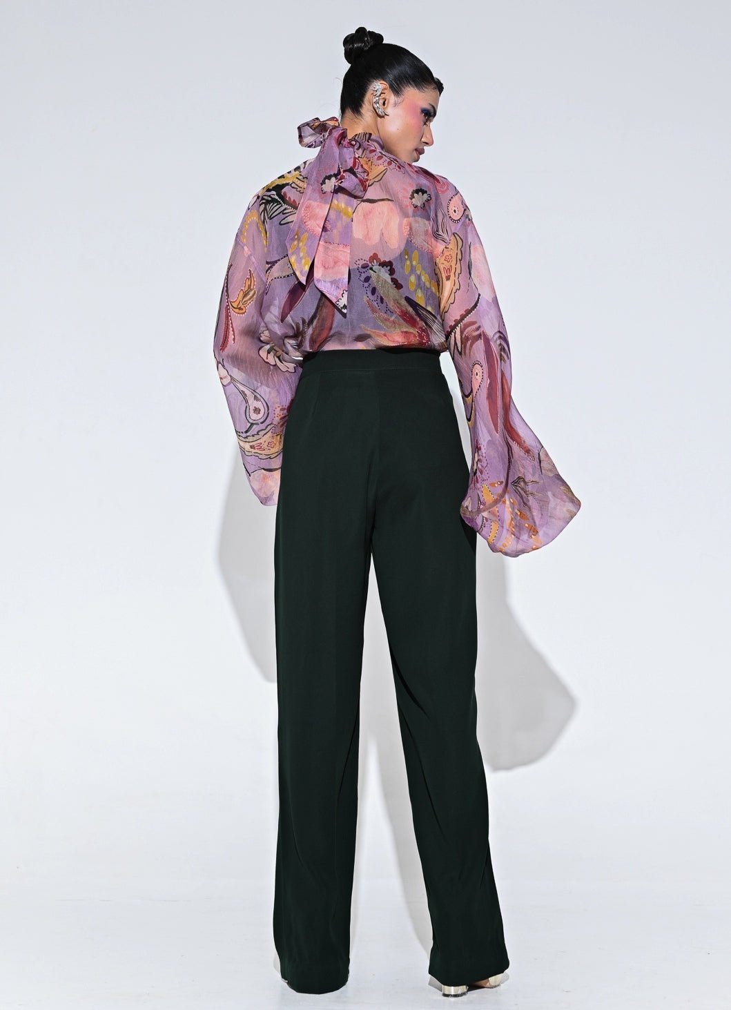 Juhi Bengani Purple And Black Organza Shirt Pants SetFabilicious Fashion
