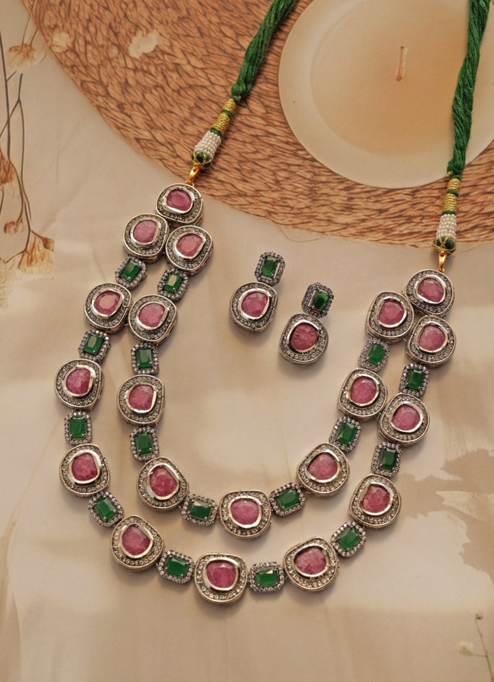 Do Taara Purple And Green Necklace SetFabilicious Fashion