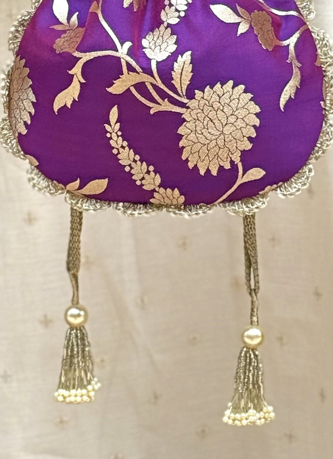 Amyra Purple Banarasi Silk PotliFabilicious Fashion