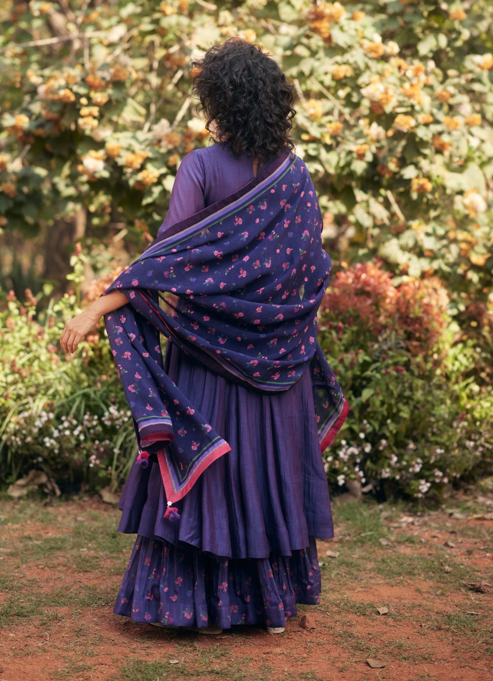 Purple Chanderi Anarkali With Skirt Set Paulmi and Harsh - Fabilicious Fashion