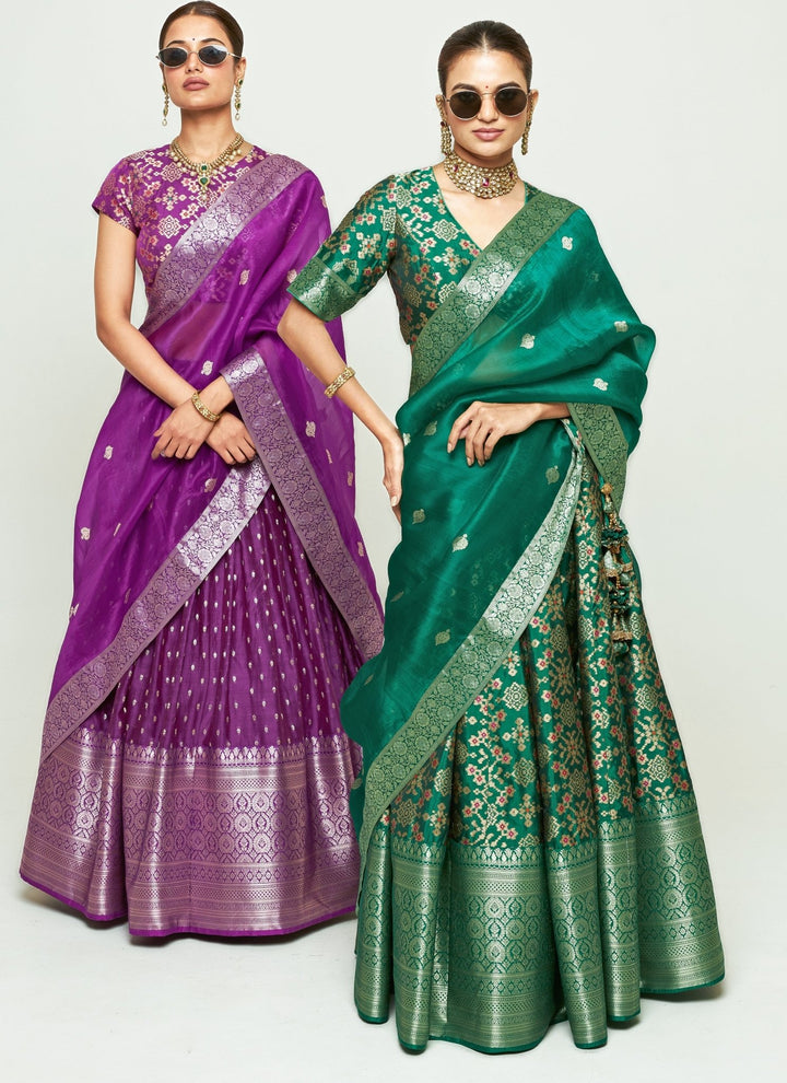 Sobariko Purple Chanderi Silk Lehenga SetFabilicious Fashion