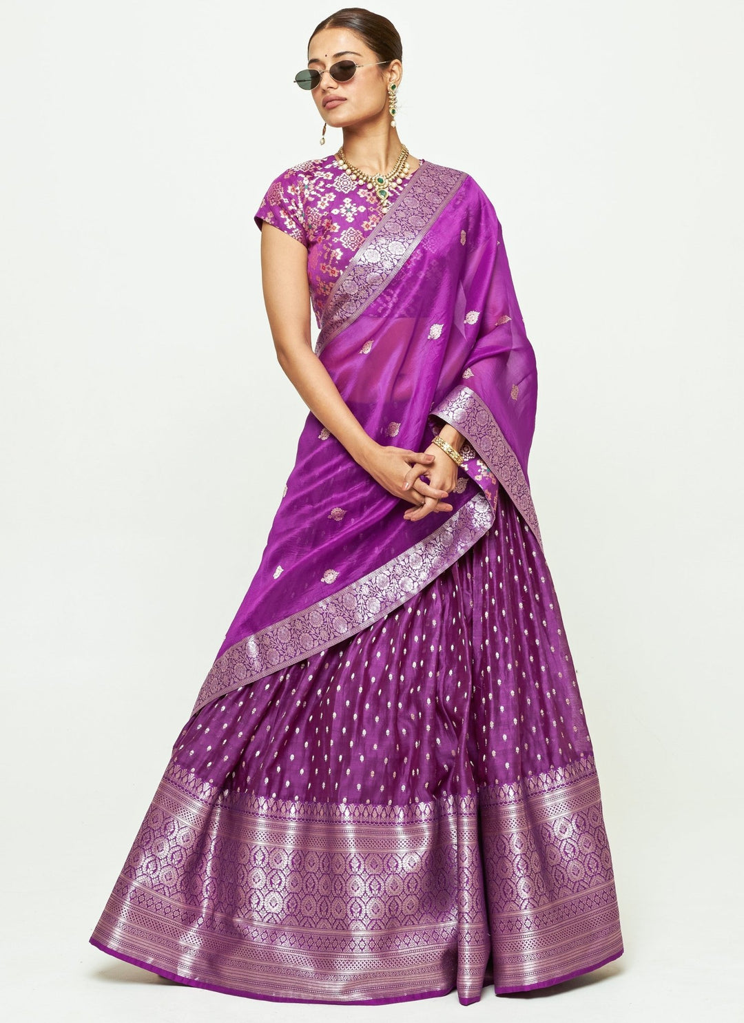 Sobariko Purple Chanderi Silk Lehenga SetFabilicious Fashion