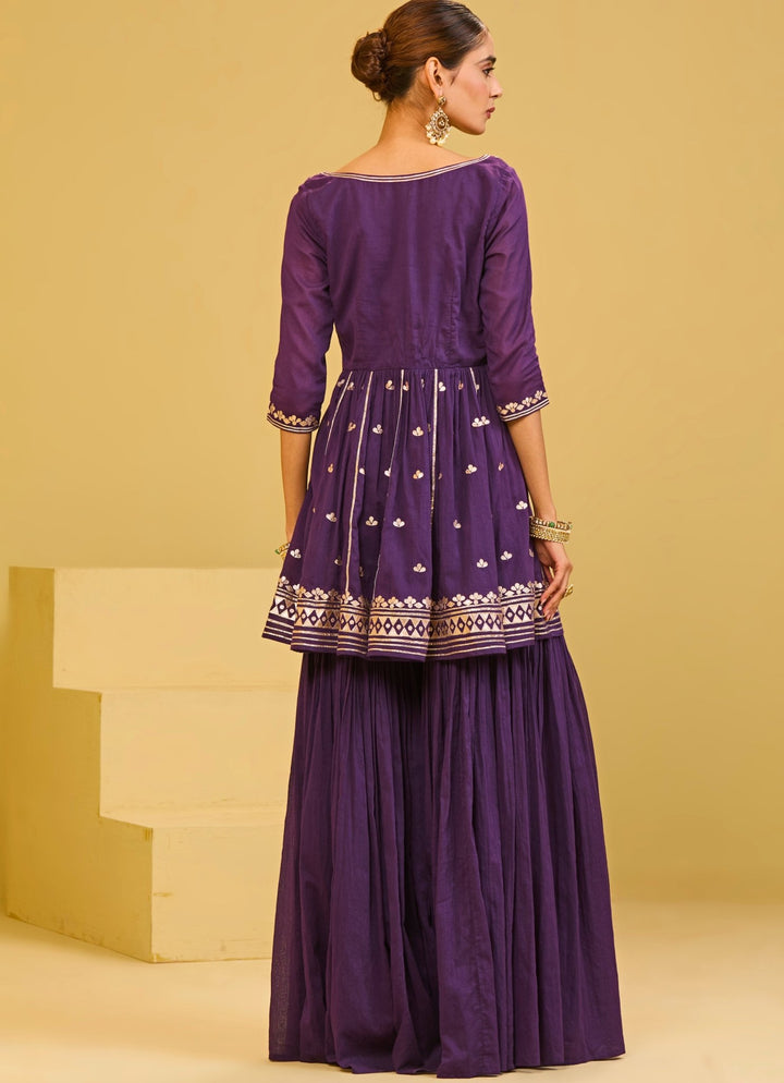 Esha Koul Purple Cotton Kurta Sharara SetFabilicious Fashion