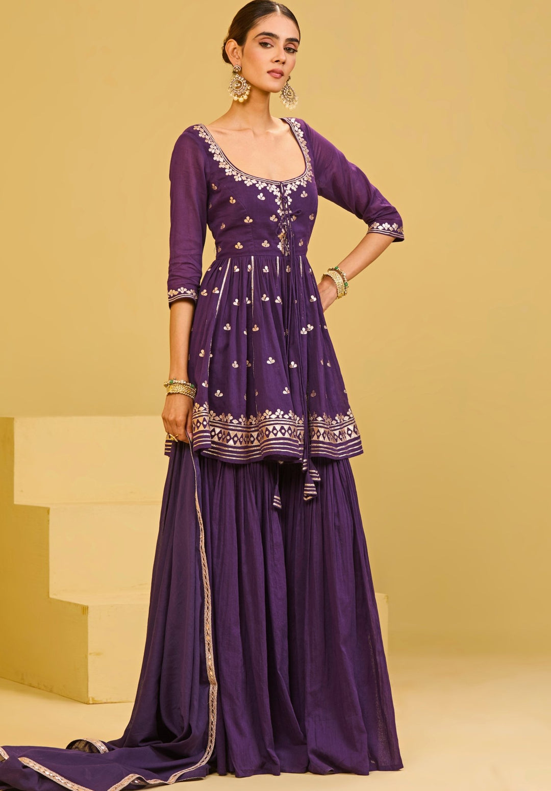 Esha Koul Purple Cotton Kurta Sharara SetFabilicious Fashion