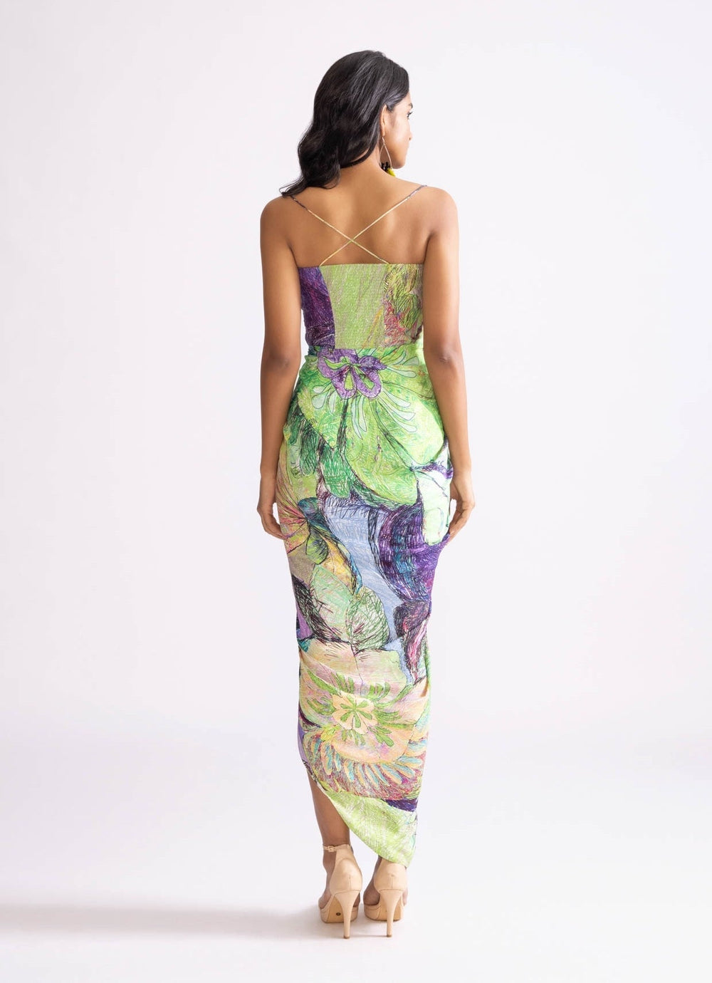 Purple Daisy Print Dress Saaksha & Kinni - Fabilicious Fashion