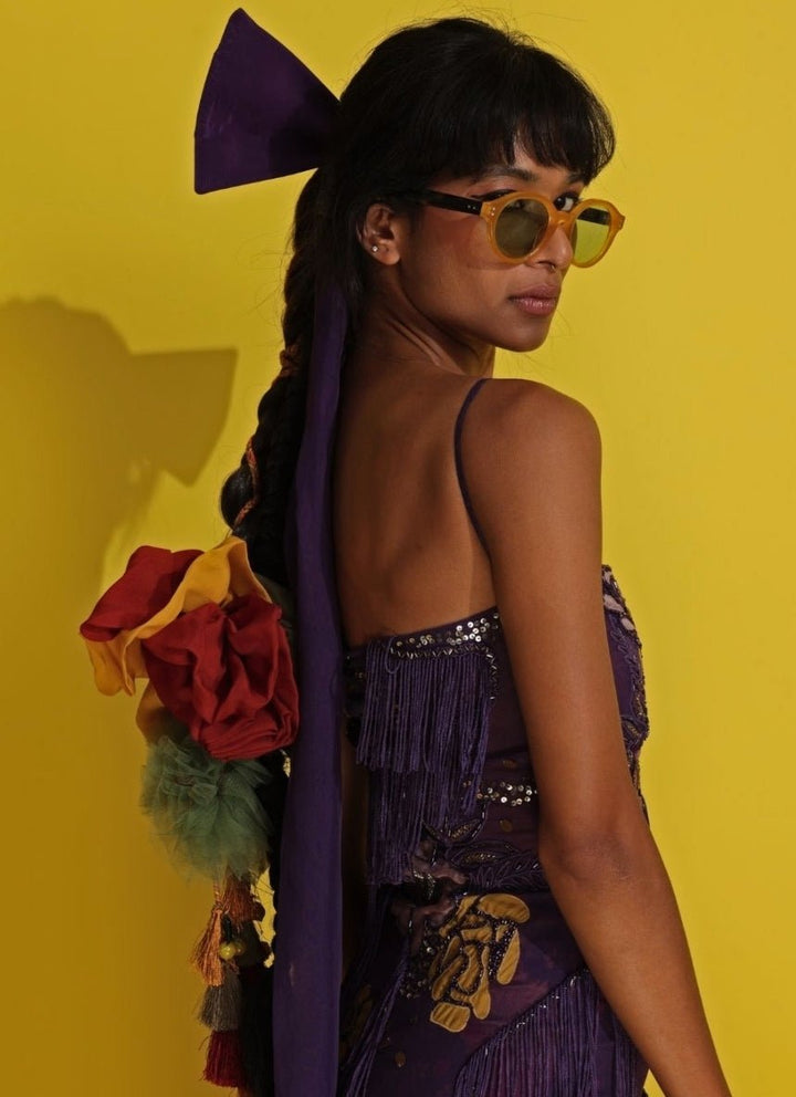 Rishi And Vibhuti Purple Embroidered Organza DressFabilicious Fashion