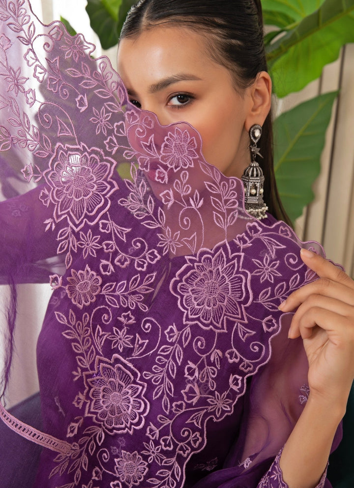 Purple Embroidered Satin Kurta Salwar Set Esha Koul - Fabilicious Fashion