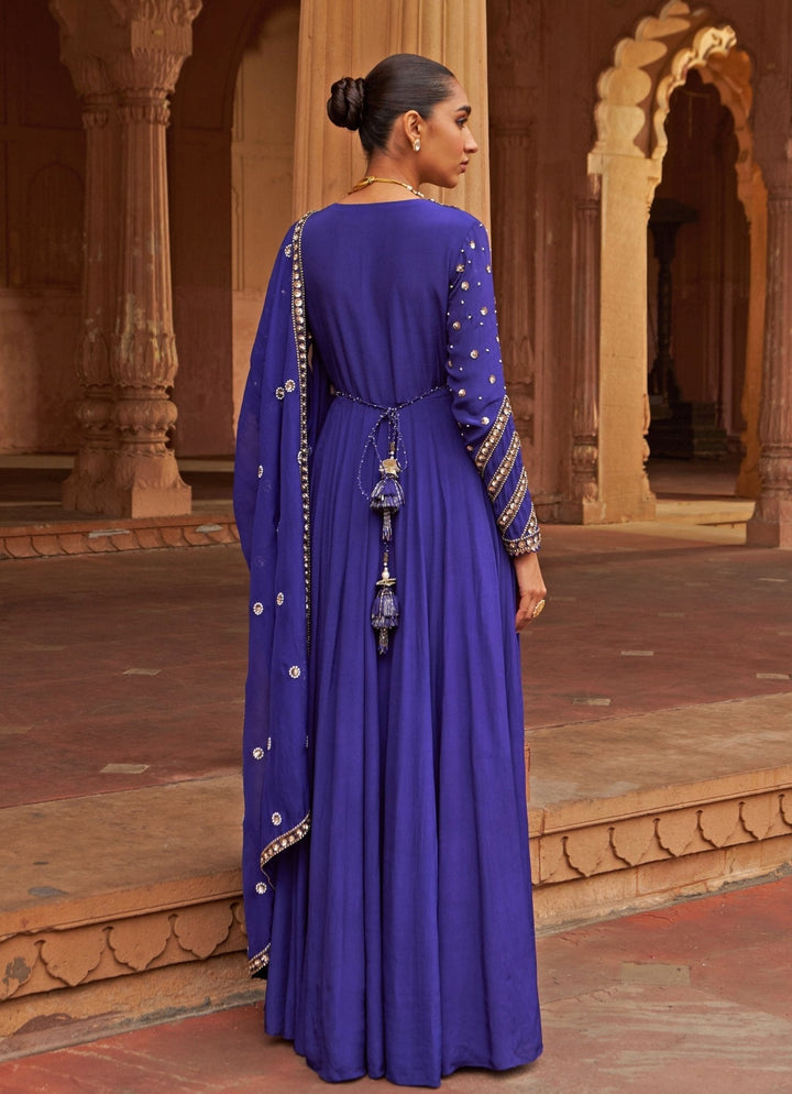 Purple Floral Sequin Embroidered Anarkali Nidhika Shekhar - Fabilicious Fashion