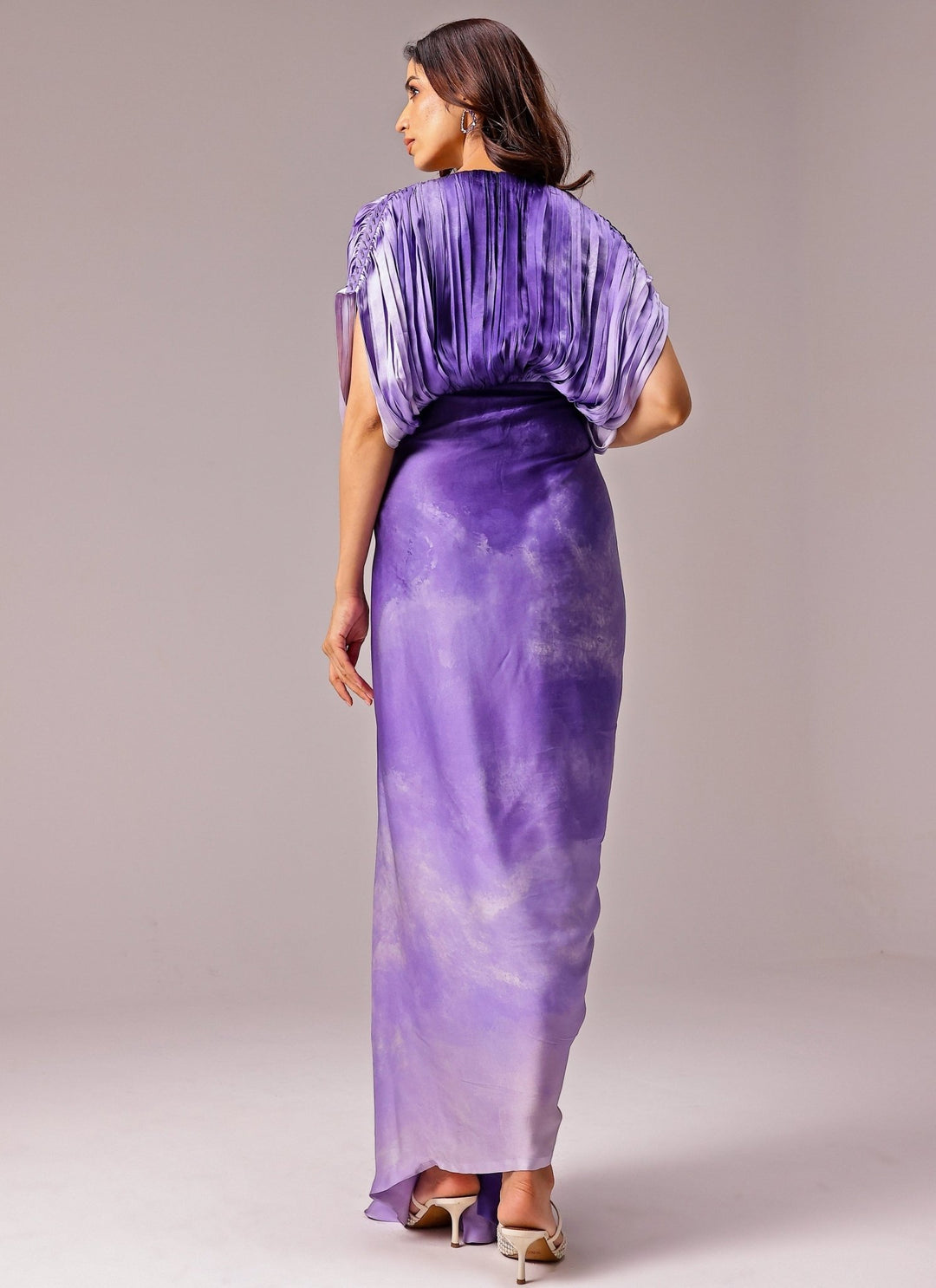 Studio Surbhi Purple Georgette Satin Ombre Kaftan GownFabilicious Fashion