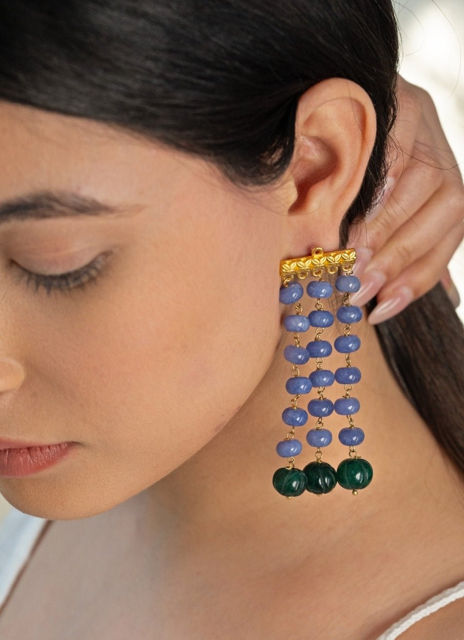 Do Taara Purple &amp; Green EarringsFabilicious Fashion