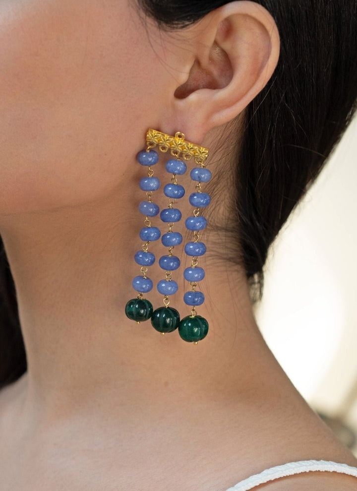 Do Taara Purple &amp; Green EarringsFabilicious Fashion