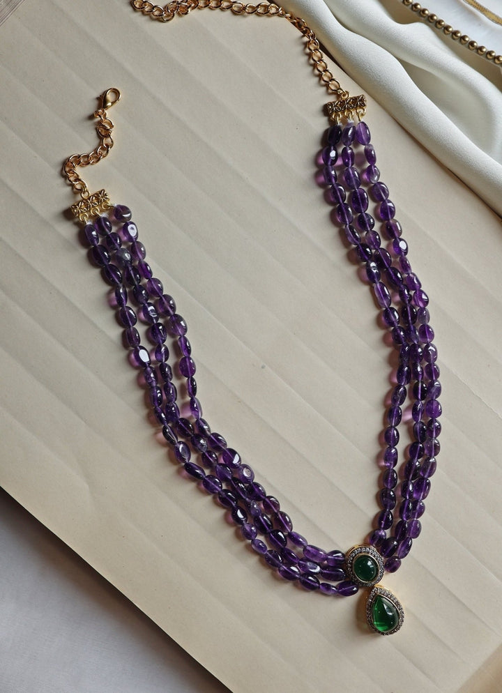 Do Taara Purple Layered NecklaceFabilicious Fashion