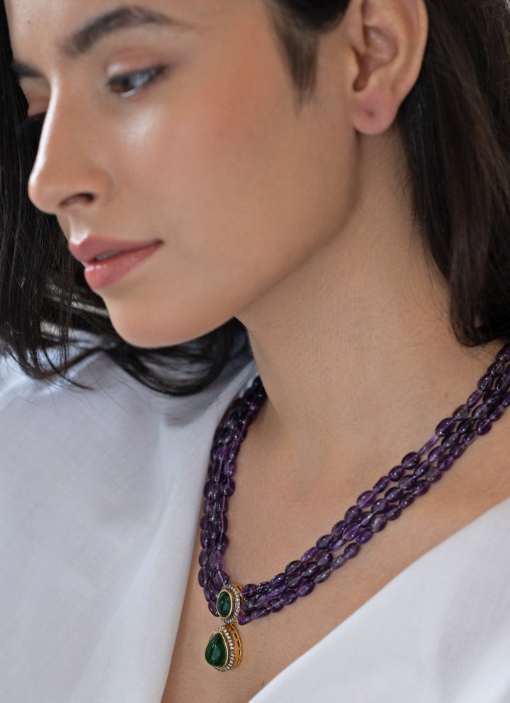 Do Taara Purple Layered NecklaceFabilicious Fashion