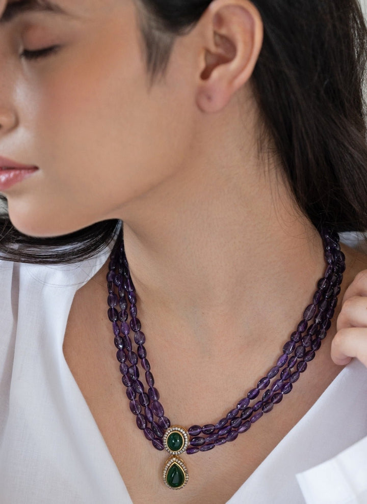 Do Taara Purple Layered NecklaceFabilicious Fashion