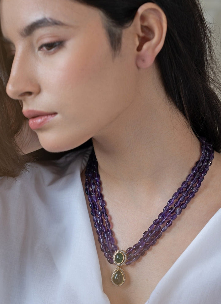 Do Taara Purple Layered NecklaceFabilicious Fashion