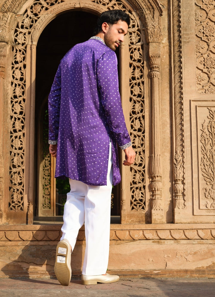 Darzi House Purple Modal Satin Kurta Set with DupattaFabilicious Fashion