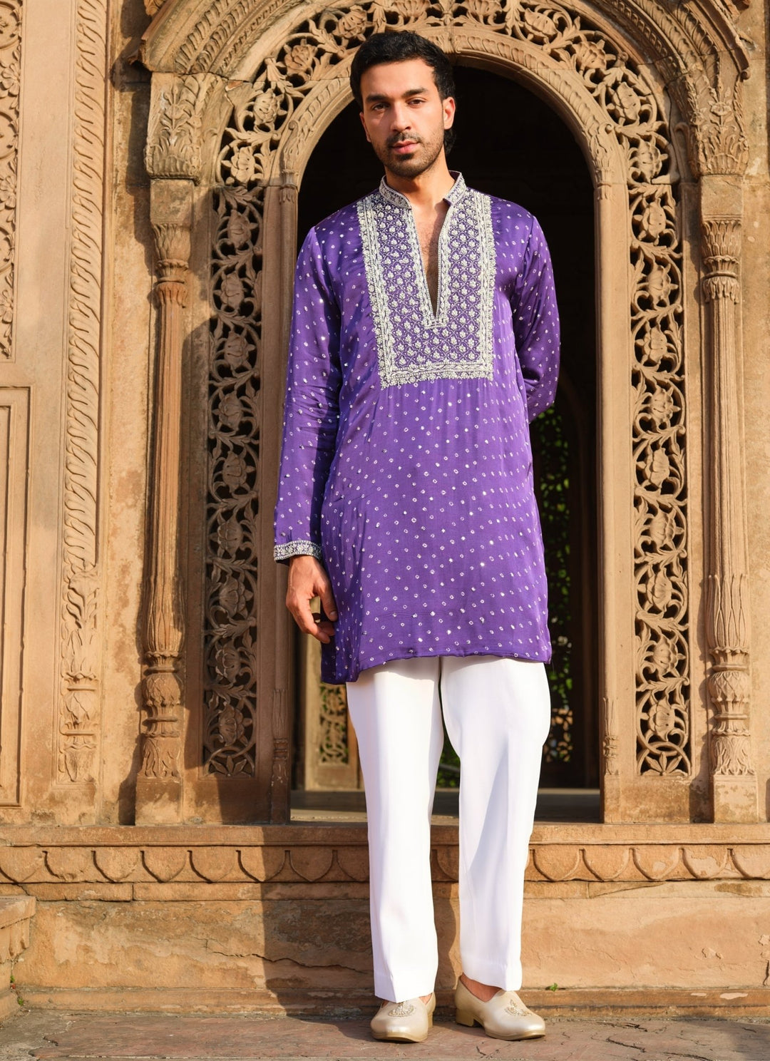 Darzi House Purple Modal Satin Kurta Set with DupattaFabilicious Fashion