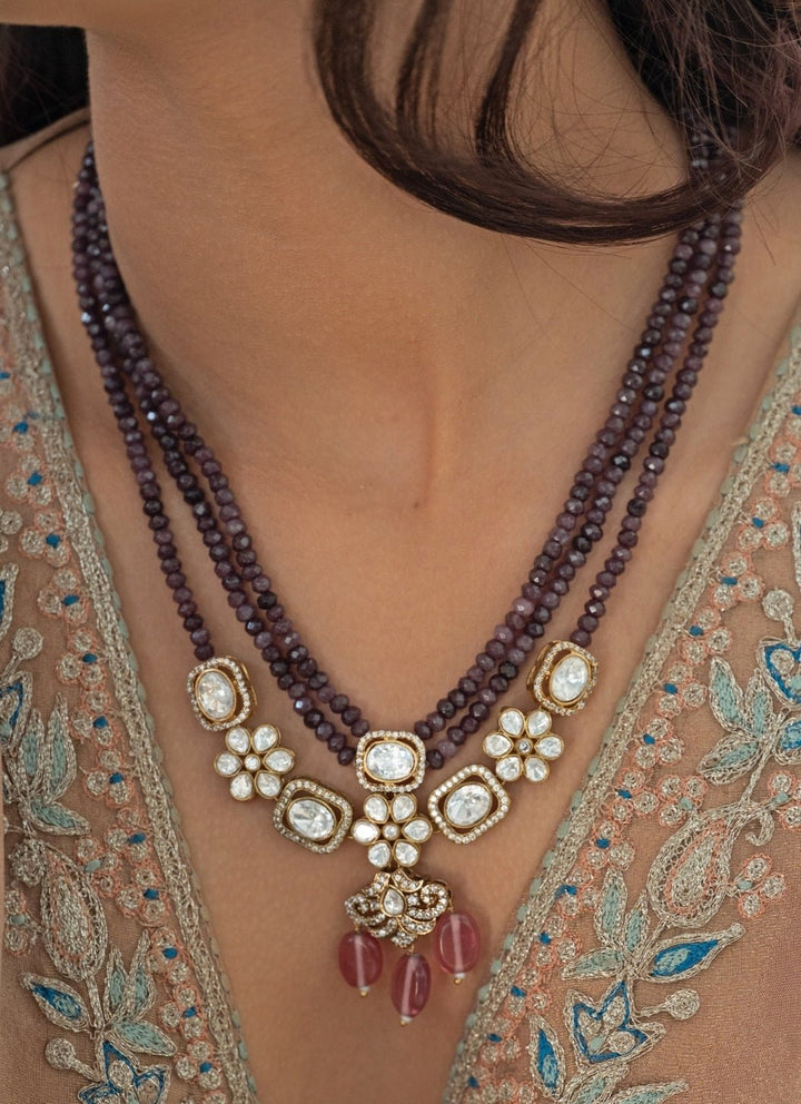 Do Taara Purple Polki NecklaceFabilicious Fashion
