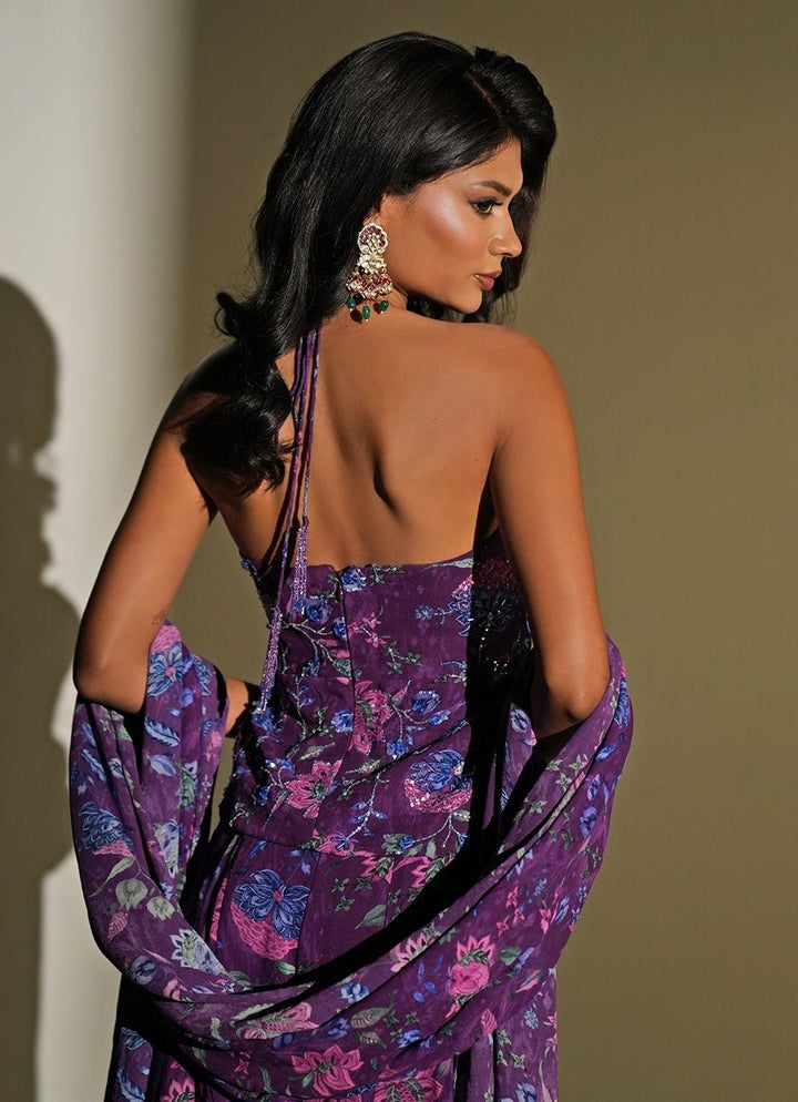Kiyohra Purple Printed Georgette Pants SetFabilicious Fashion